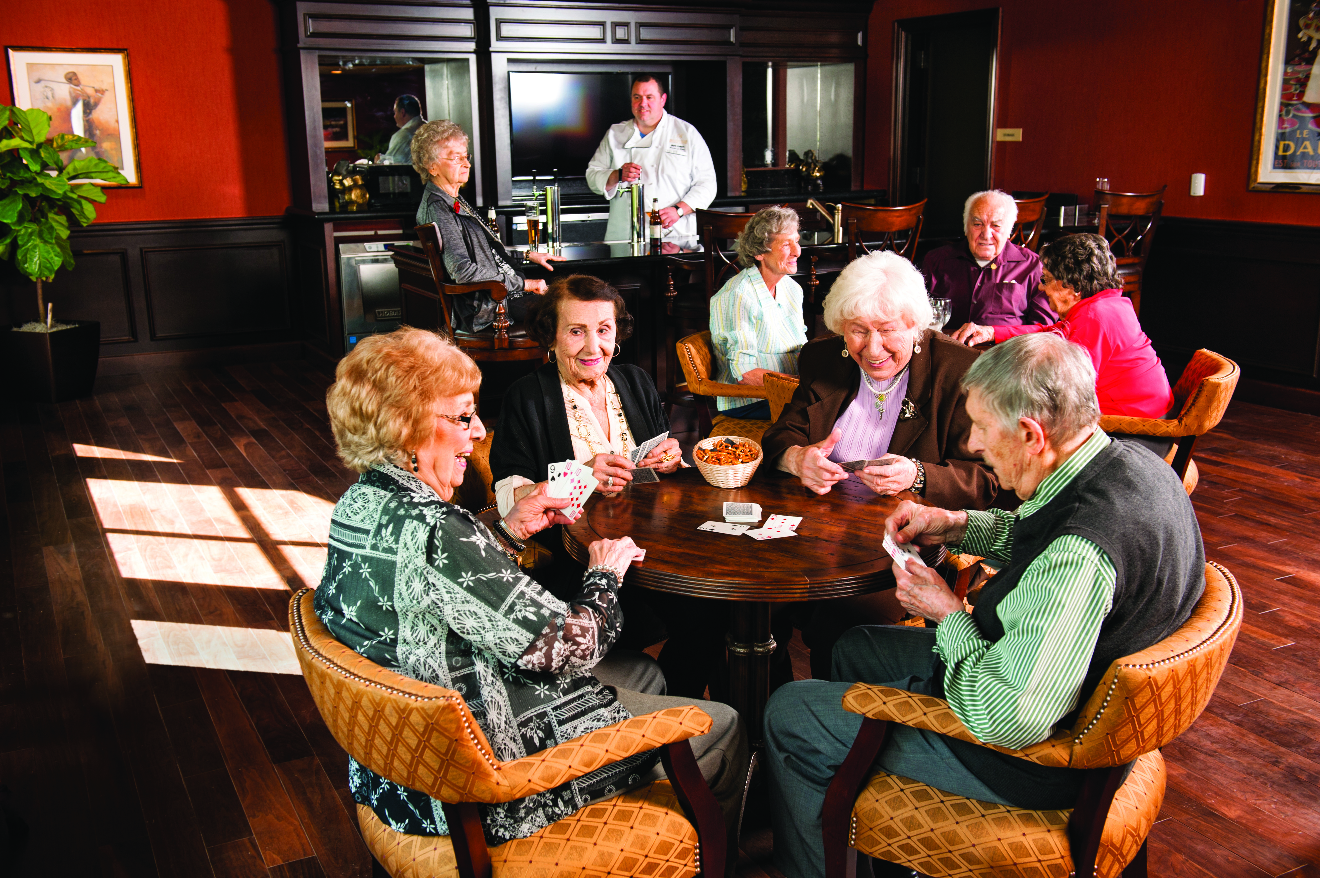 A busy pub full of residents
