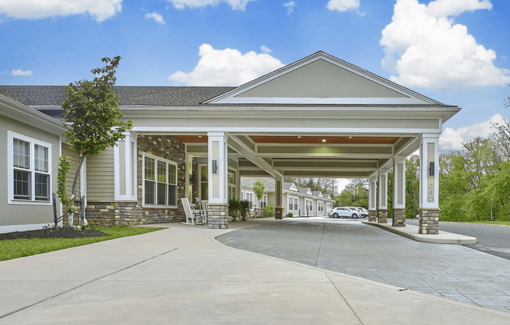 The outside of Harmony Village at Careone Cherry Hill in Cherry Hill