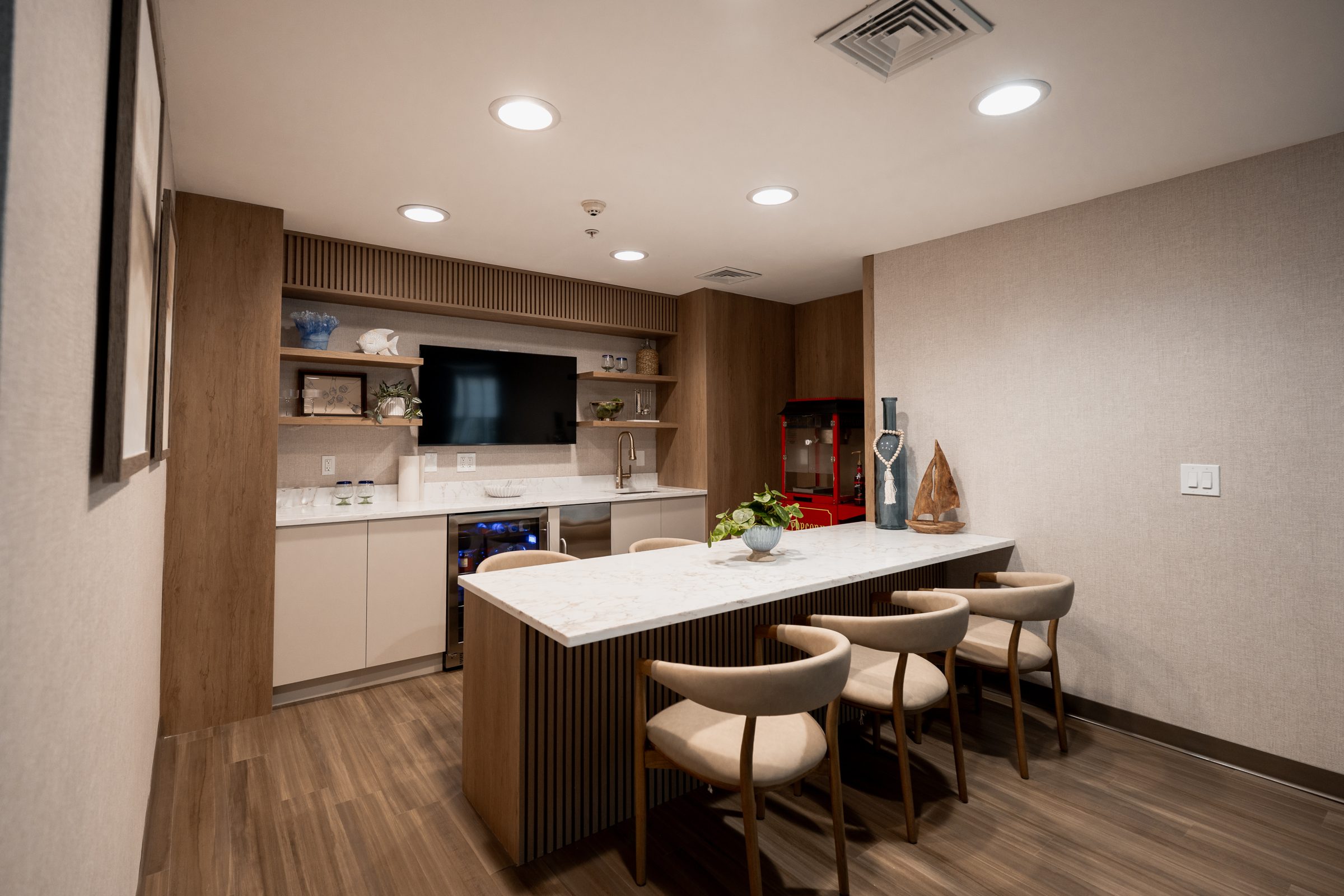 Spring Home assisted living bar and lounge with counter seating