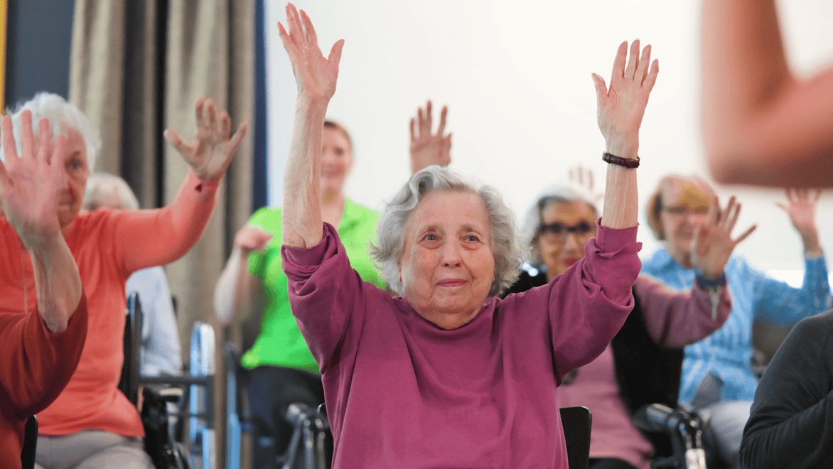 Arbor Terrace Basking Ridge Residents Dancing