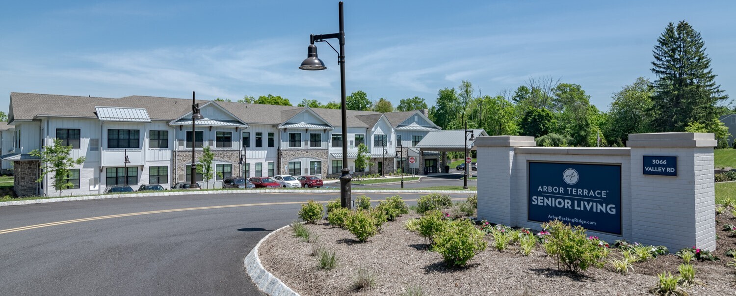 The outside of Arbor Terrace Basking Ridge in Basking Ridge