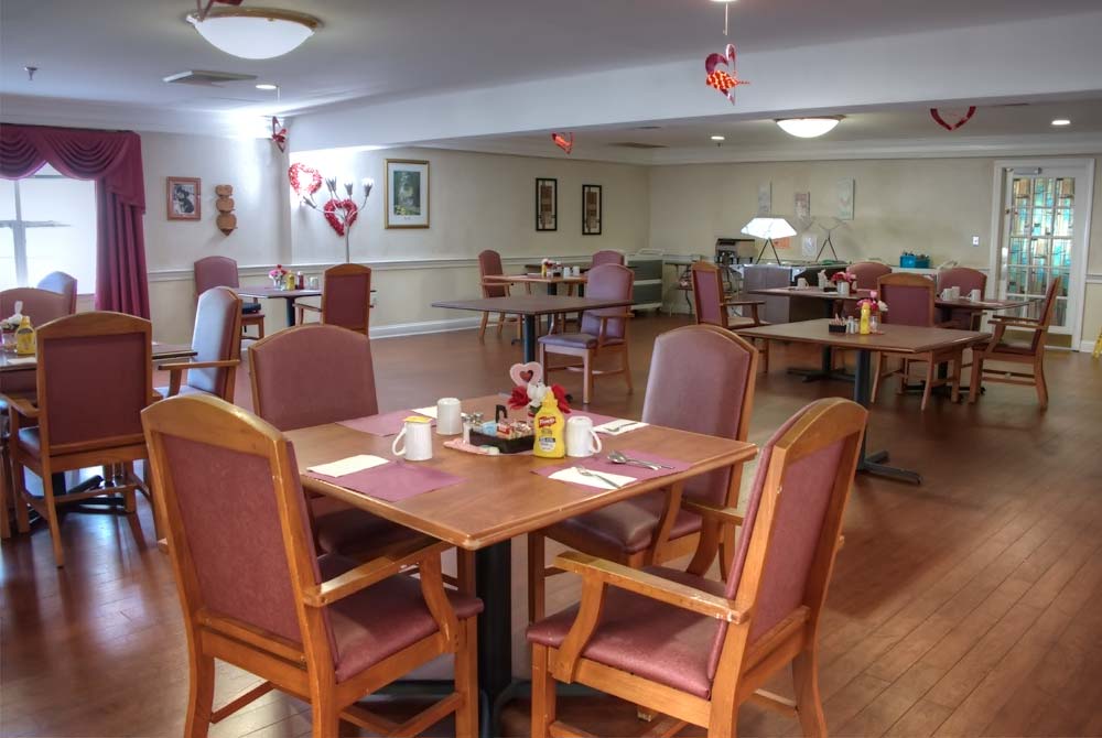 The main dining room with plenty of light and elbow room!